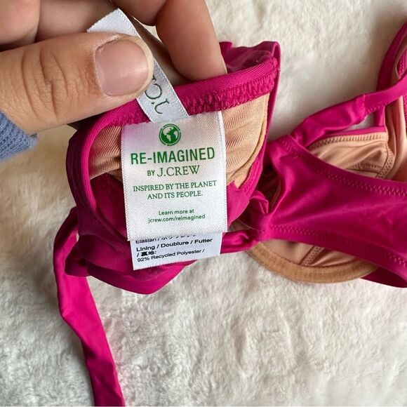 J.Crew Women’s Cross-Back Underwire Bikini Top Pink Size 34A - Picture 6 of 9